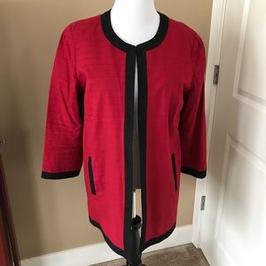 Gorgeous red and black Chico’s duster